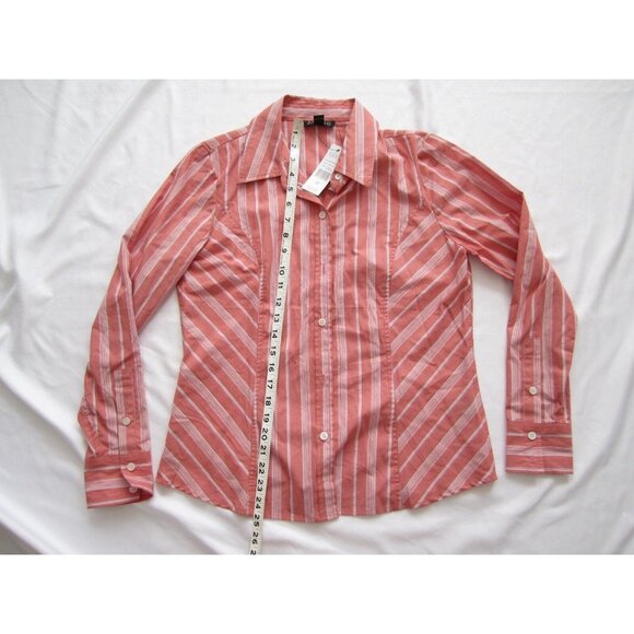 New Women Studio Chereskin Stripes Button Down Long Sleeve  Blouse Sz M (WB102) - Picture 5 of 10